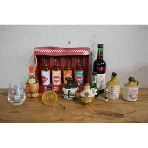 109 - Selection of Miniatures plus Coffee syrups - Rock Ice Cubes in Glass and Other Alcohol Related Items