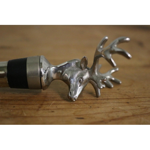 114 - Stag Head Design Bottle Stopper and Opener