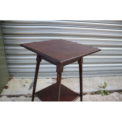 129 - Square Topped Vintage Side Table with Turned Legs