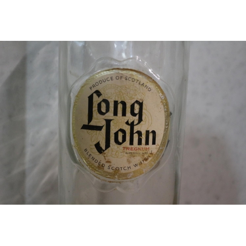 141 - 2 x Glass Items - Pasta Tube and Large Long John Whisky Bottle