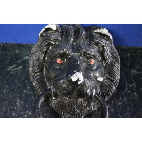 162 - Vintage Lion Face Metal Door Knocker