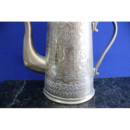 292 - Believed to be Silver Plated - Large, Highly Engraved Coffee Pot - Possibly Persian Origin