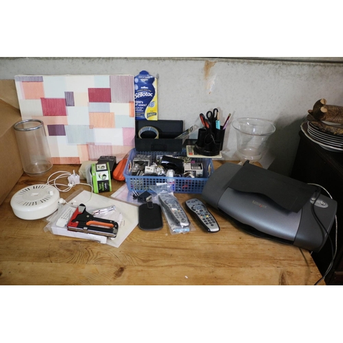 45 - Large Mixed Lot including Stationary, Printer and Glass Items