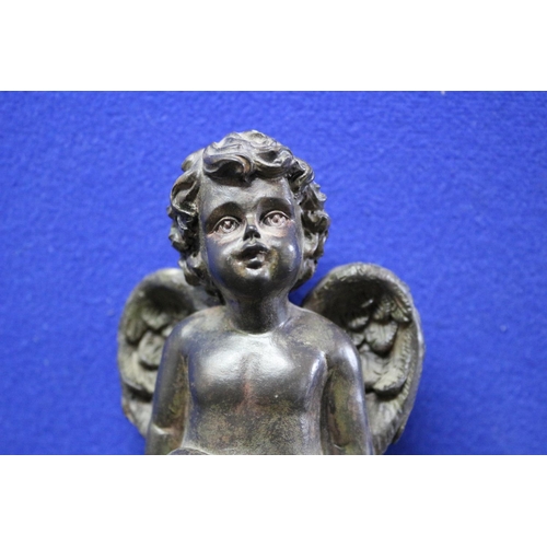 48 - Nice Cherub Sitting on a Flower Resin Figure