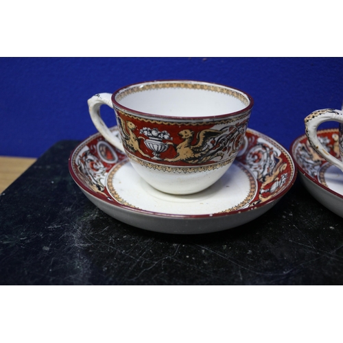 299 - Trio of Minton Cups & Saucers, some nibbles