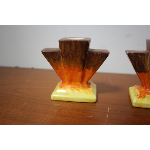 341 - Pair of Art Deco Myott Candle Holders