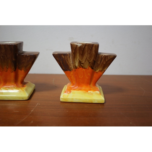 341 - Pair of Art Deco Myott Candle Holders