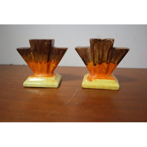 341 - Pair of Art Deco Myott Candle Holders