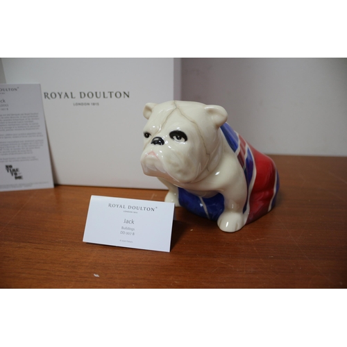 343 - Boxed with Paperwork 'No Time to Die' Royal Doulton James Bond 007 Ceramic Bulldog - HN1044