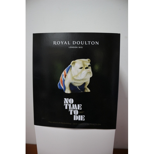 343 - Boxed with Paperwork 'No Time to Die' Royal Doulton James Bond 007 Ceramic Bulldog - HN1044