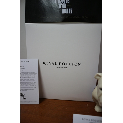 343 - Boxed with Paperwork 'No Time to Die' Royal Doulton James Bond 007 Ceramic Bulldog - HN1044