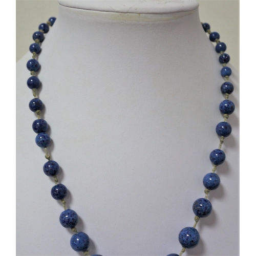 344 - Vintage Nice Set of Lapis Lazuli Beaded Necklace