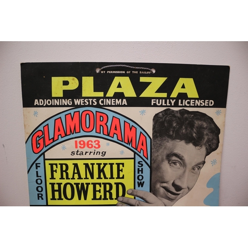 347 - 1963 Plaza Theatre Poster Advertising Frankie Howard - 35.5 x 28cm