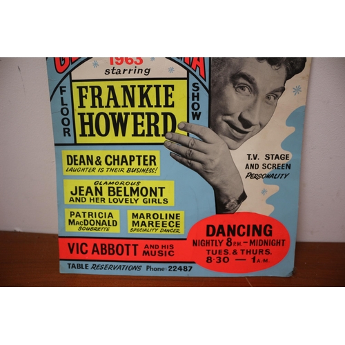 347 - 1963 Plaza Theatre Poster Advertising Frankie Howard - 35.5 x 28cm