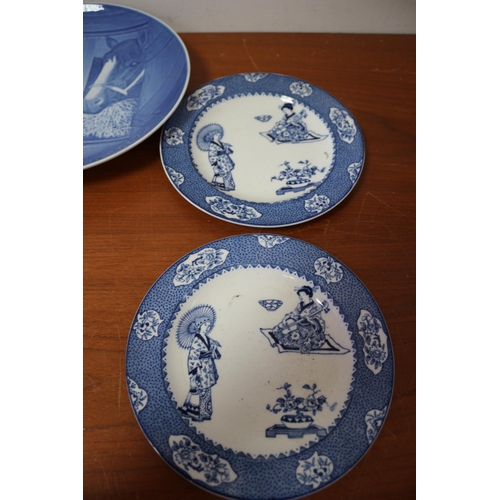 349 - Blue & White China plus Warming Plates - Tsing Woods Ware plus Copenhagen Porcelain