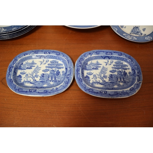 349 - Blue & White China plus Warming Plates - Tsing Woods Ware plus Copenhagen Porcelain