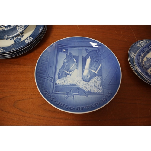 349 - Blue & White China plus Warming Plates - Tsing Woods Ware plus Copenhagen Porcelain