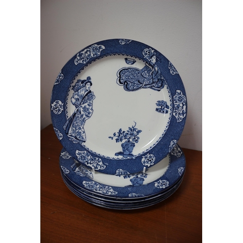 349 - Blue & White China plus Warming Plates - Tsing Woods Ware plus Copenhagen Porcelain