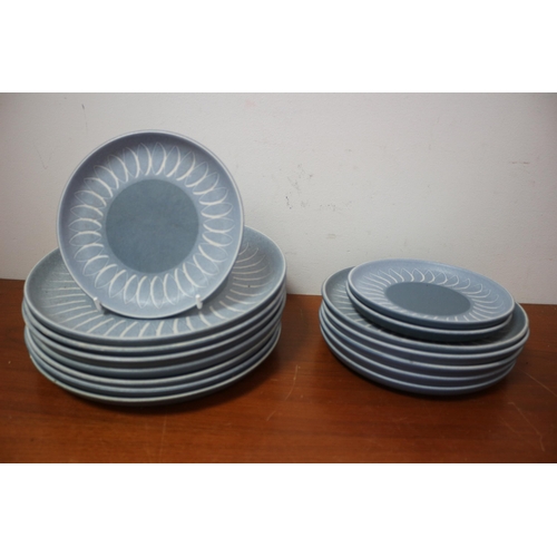 351 - Quantity of Denby Blue Echo Table Ware