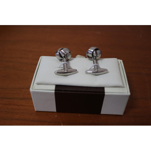 371 - Pair of Boxed White Metal Knot Cufflinks