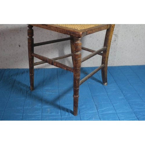 396 - 19th Century Provincial Oak and Cane Chair - Sturdy