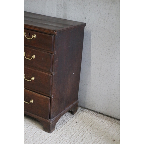 397 - Late 18th / Early 19th Century Plank Top Oak 3 + 2 Set of Drawers - Panelled Drawer Bases - 105 x 96... 