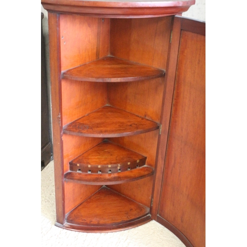 399 - Circa 1810 Mahogany Corner Cabinet with Bow Front - Belonged to Captain Thornley (Renowned Artist 18... 