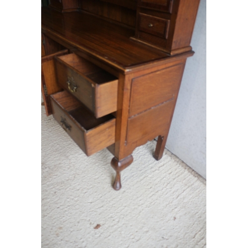 400 - Georgian Styled Late 19th / Early 20th Century Crossbanded Display Dresser with Barber Pole Inlay - ... 