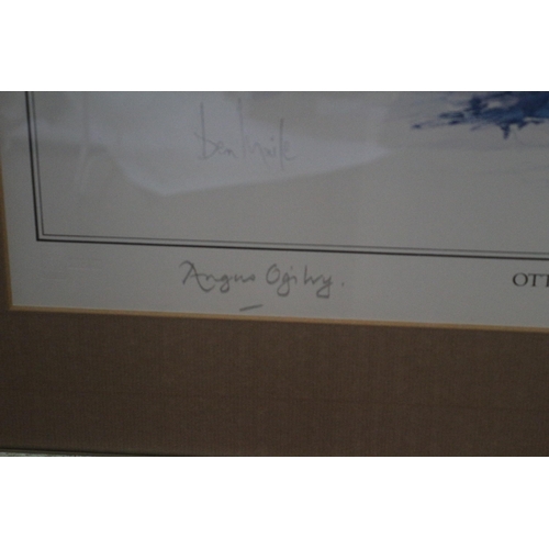 414 - Personally Signed by Angus Ogilvy and the Artist Print - Otter - Framed and Glazed