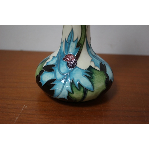 424 - Moorcroft 'Sea Holly' Design Vase - 1st Quality - 20cm Tall