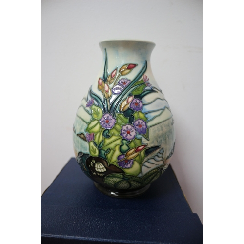 427 - Moorcroft 'Island' Design Vase - 20cm Tall - 1st Quality - Signed WM, 98 and Stamped MDS on Base - B... 