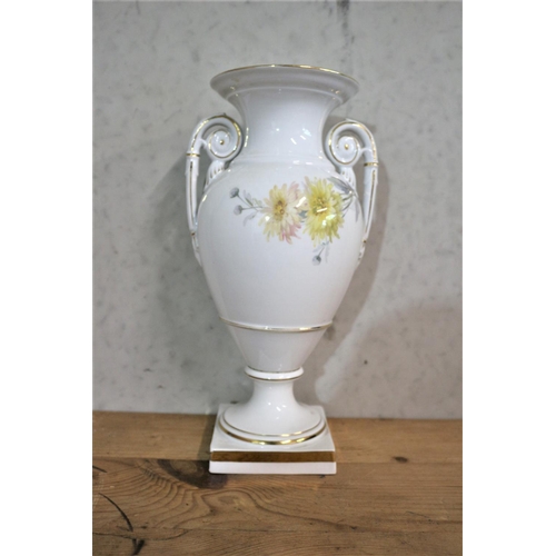 464 - Possibly Meissen Urn / Vase - 29cm Tall - Nice Hand Floral Decoration