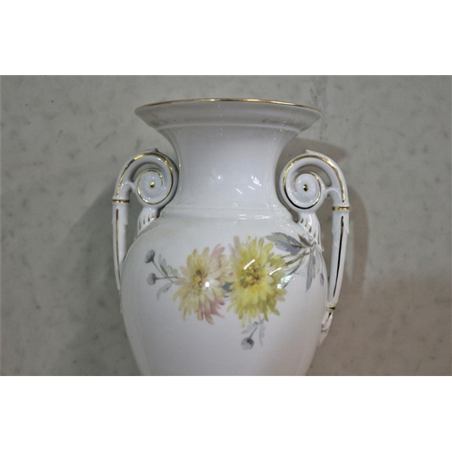 464 - Possibly Meissen Urn / Vase - 29cm Tall - Nice Hand Floral Decoration