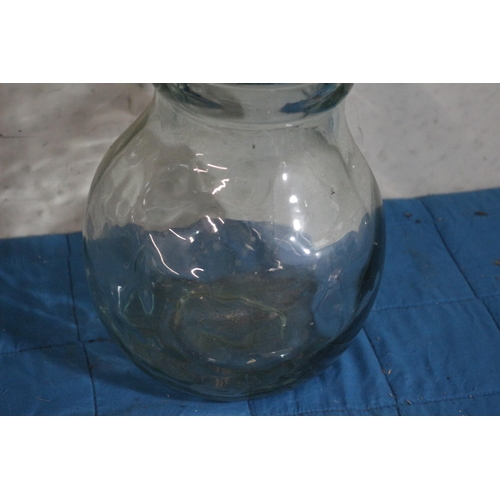 512 - Victorian Era Large, Heavy, Hand Blown Glass Jar - Shows Bubbles and Handling Lumps - 24cm