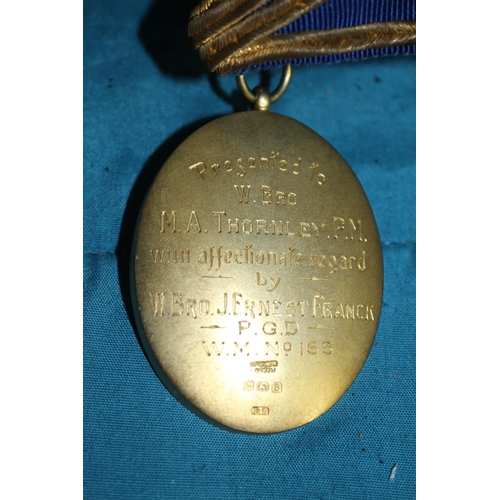 514 - Original Morgan Alfred Thornley Masonic Garb including a Heavy Silver Hallmarked, Birmingham 1926, a... 