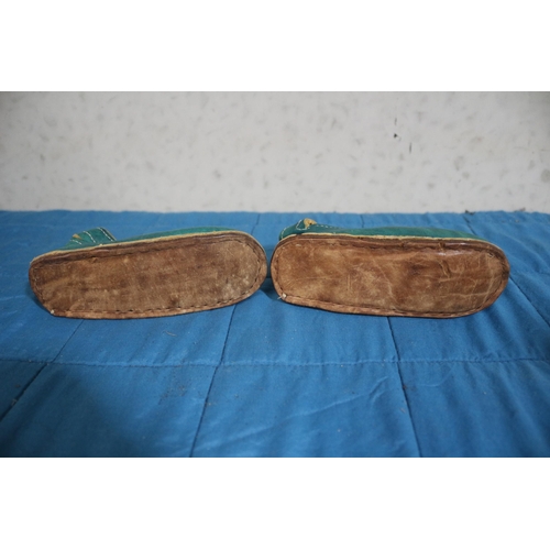 527 - Antique Pair of Chinese Children's Shoes - Leather