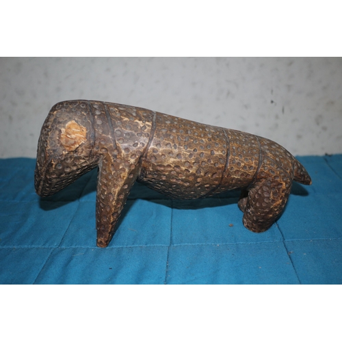 531 - Believed to be an Antique Hand Carved Tribal Wooden Figure of a Lizard - 23cm Long