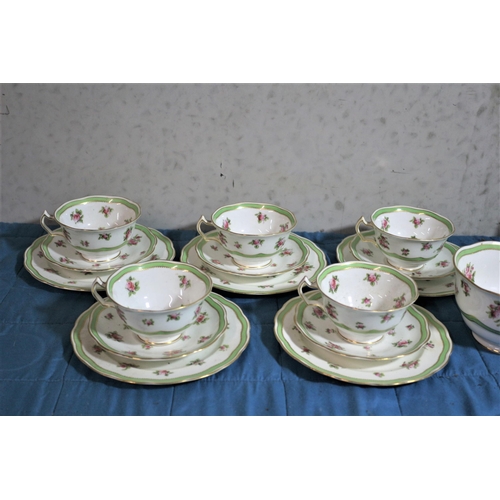 539 - Crescent Rosebuds Design 1890's George Jones & Sons Chinaware - 5/6 Trio Sets plus Large Bowl - Thei... 