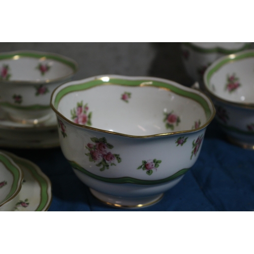 539 - Crescent Rosebuds Design 1890's George Jones & Sons Chinaware - 5/6 Trio Sets plus Large Bowl - Thei... 