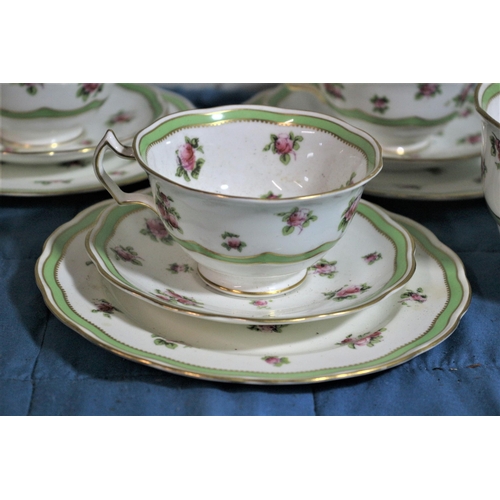 539 - Crescent Rosebuds Design 1890's George Jones & Sons Chinaware - 5/6 Trio Sets plus Large Bowl - Thei... 