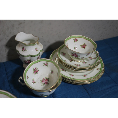 539 - Crescent Rosebuds Design 1890's George Jones & Sons Chinaware - 5/6 Trio Sets plus Large Bowl - Thei... 