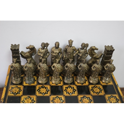 557 - Very Heavy 2 Metal Type Chess Pieces (One Roman Style the Other Viking Style) - with an Antique Moth... 