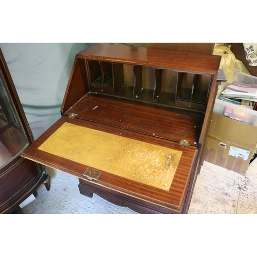 570 - Aged Bureau with Department Slots and Drawers and Leather Covered Writing Top