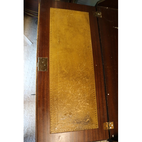 570 - Aged Bureau with Department Slots and Drawers and Leather Covered Writing Top