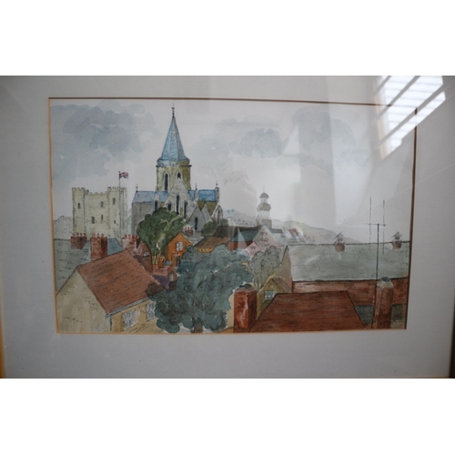 30 - David Tapley Watercolour Church Scene, 51cm x 38cm