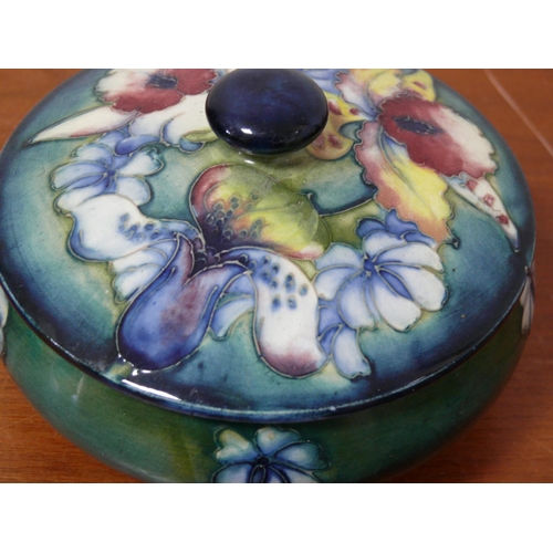 6 - Moorcroft Lidded Pot, 15cm Diameter. Signed to Base