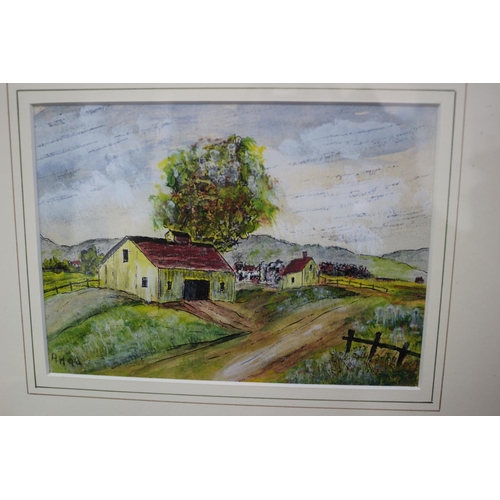 26 - Signed Watercolour of a Farmhouse, 29 x 24cm