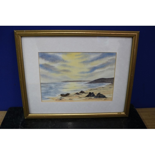 30 - Signed AMH, Watercolour of a Washed Up Beach, 31 x 38cm