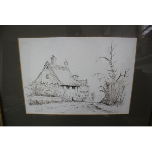 41 - Pencil drawing of ‘Cottages at Blythburg, Suffolk’ , signed David Balder, 54 x 44cm