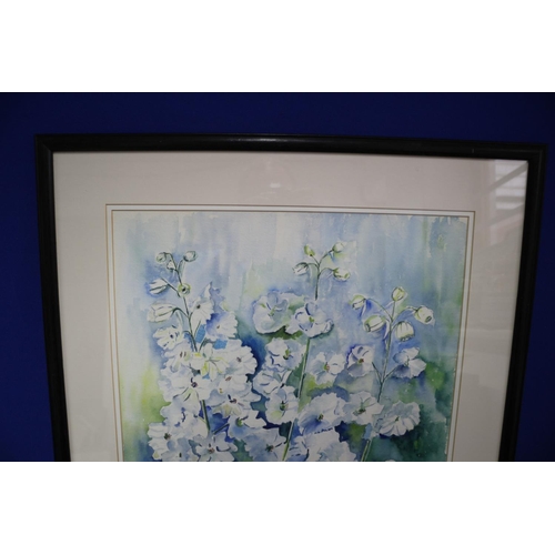 44 - Watercolour painting of flowers, signed, 56 x 66cm